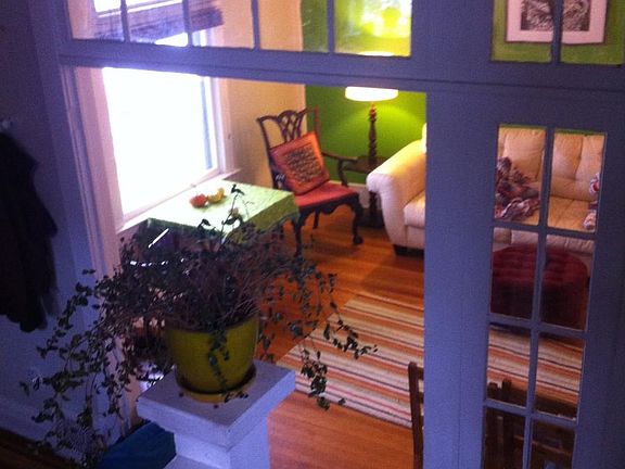 Living room and Foyer.