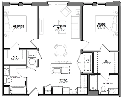 Floor plan 2-Bedroom