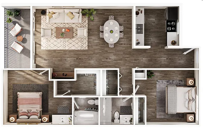 Floor plan 2X2 D