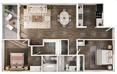 Floor plan 2X2 D