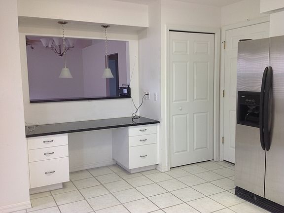 Built in desk in kitchen