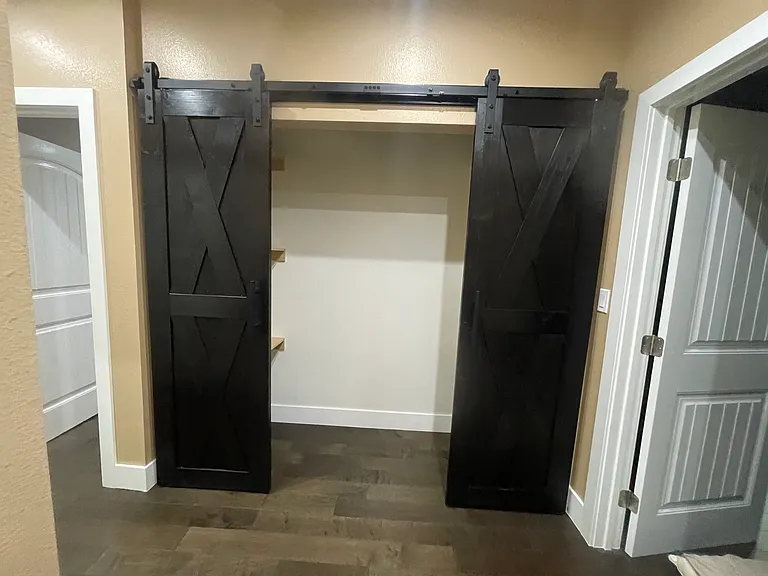 Linen Closet with Barn Doors