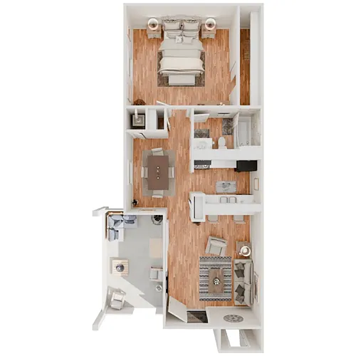 Floor plan A2 1/1 650sf