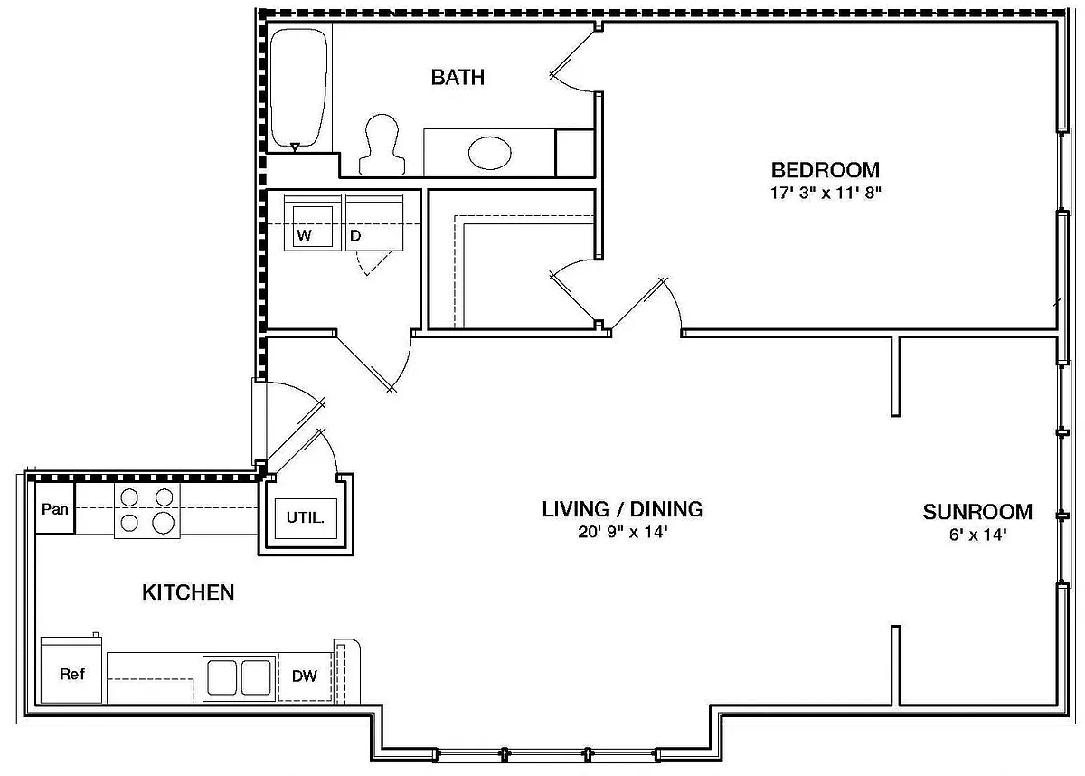 Floor plan 1 Bed 1 Bath