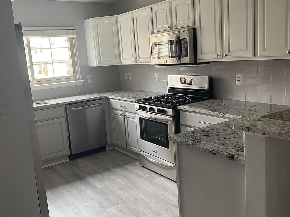 Kitchen with stainless steel appliances