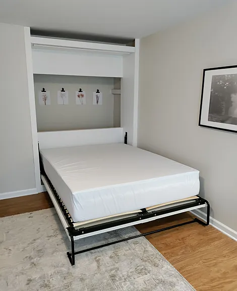 Murphy bed in living room for the occasional overnight guest.