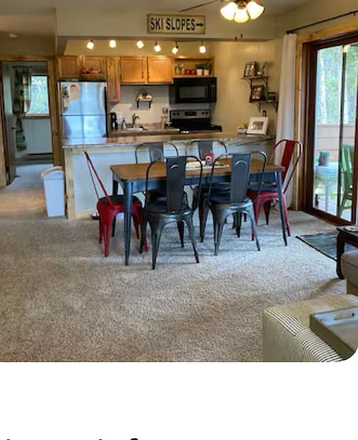 Dining area with sliding door to south patio