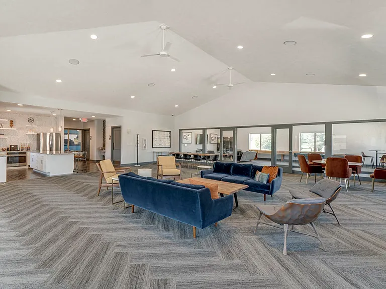 Our versatile clubhouse, a hub for connecting with neighbors or unwinding in a spacious, inviting setting.