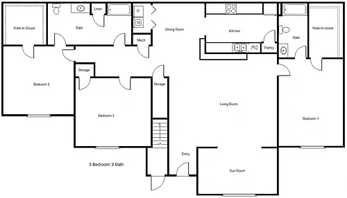 Floor plan Three Bedroom