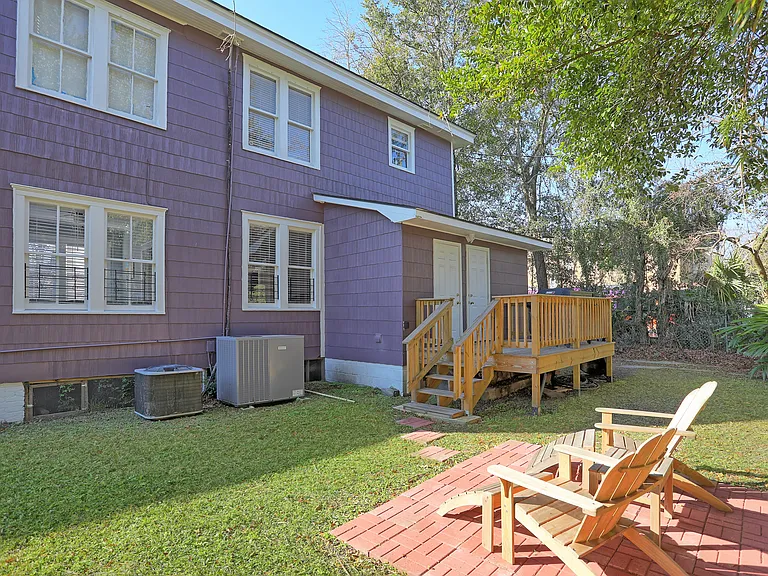 Shared back yard seating.