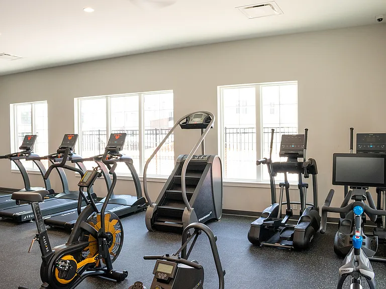 The Nese fitness center includes a number of cardio equipment, including treadmills, elipticals, and a stairmaster.