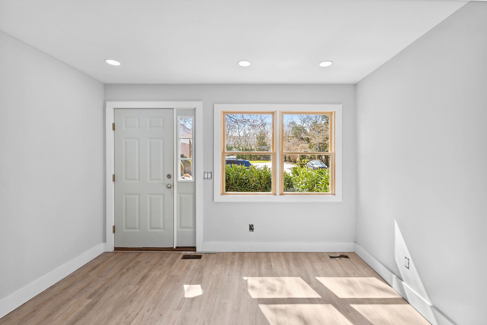 Living area with new large windows