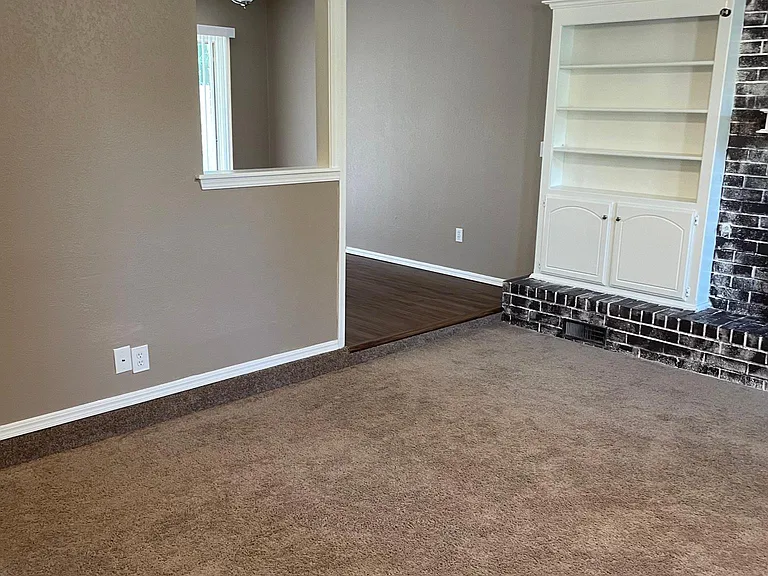 Living room leading to dining room.