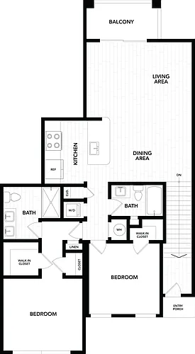 Floor plan 2 Bed/2 Bath-C3