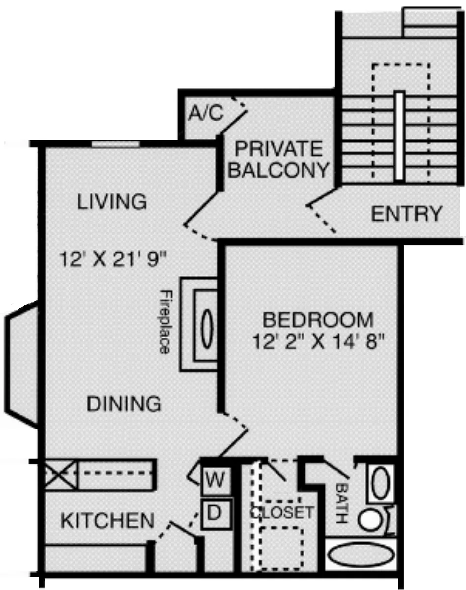 Floor plan Woodlake 1BR