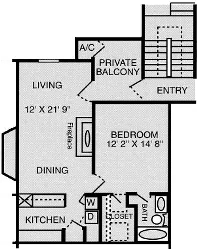 Floor plan Woodlake 1BR