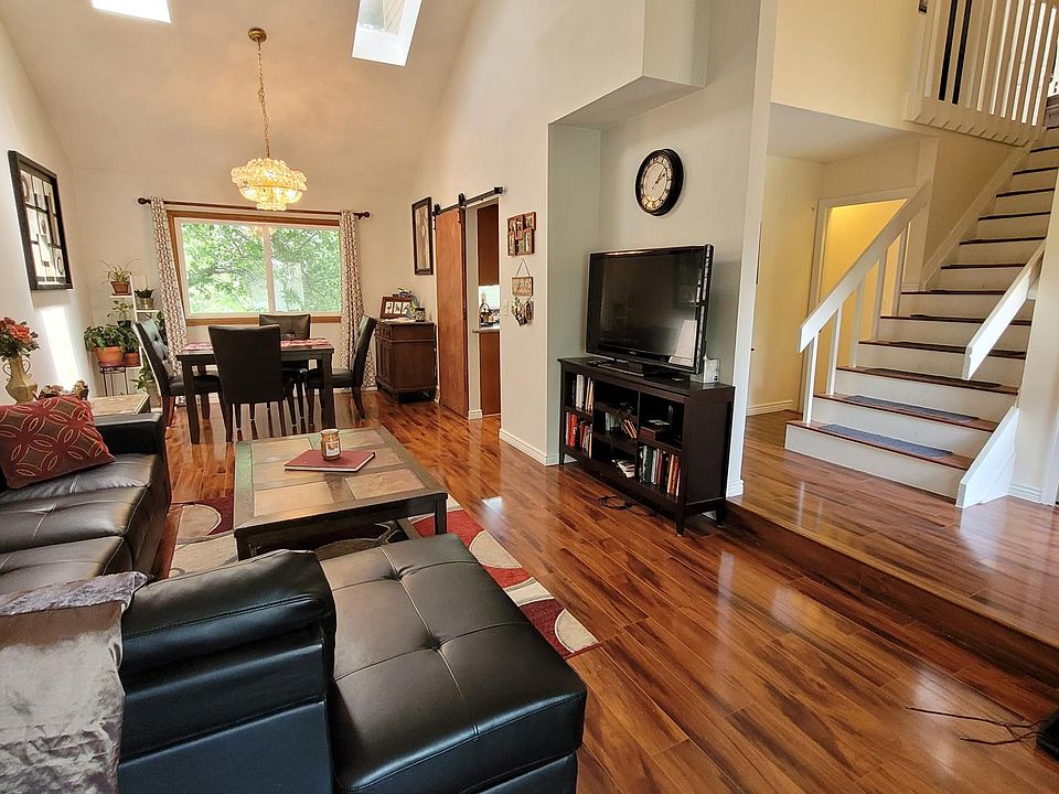 Living Room, Dining room, stairs to bedrooms
