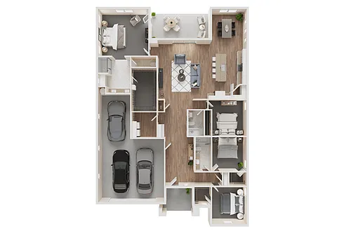 Floor plan 4 BED, 3 BATH - 2262 SF