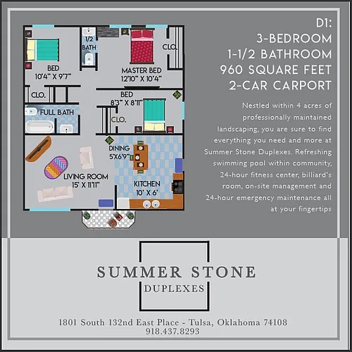 Floor plan D1- 3 bedroom