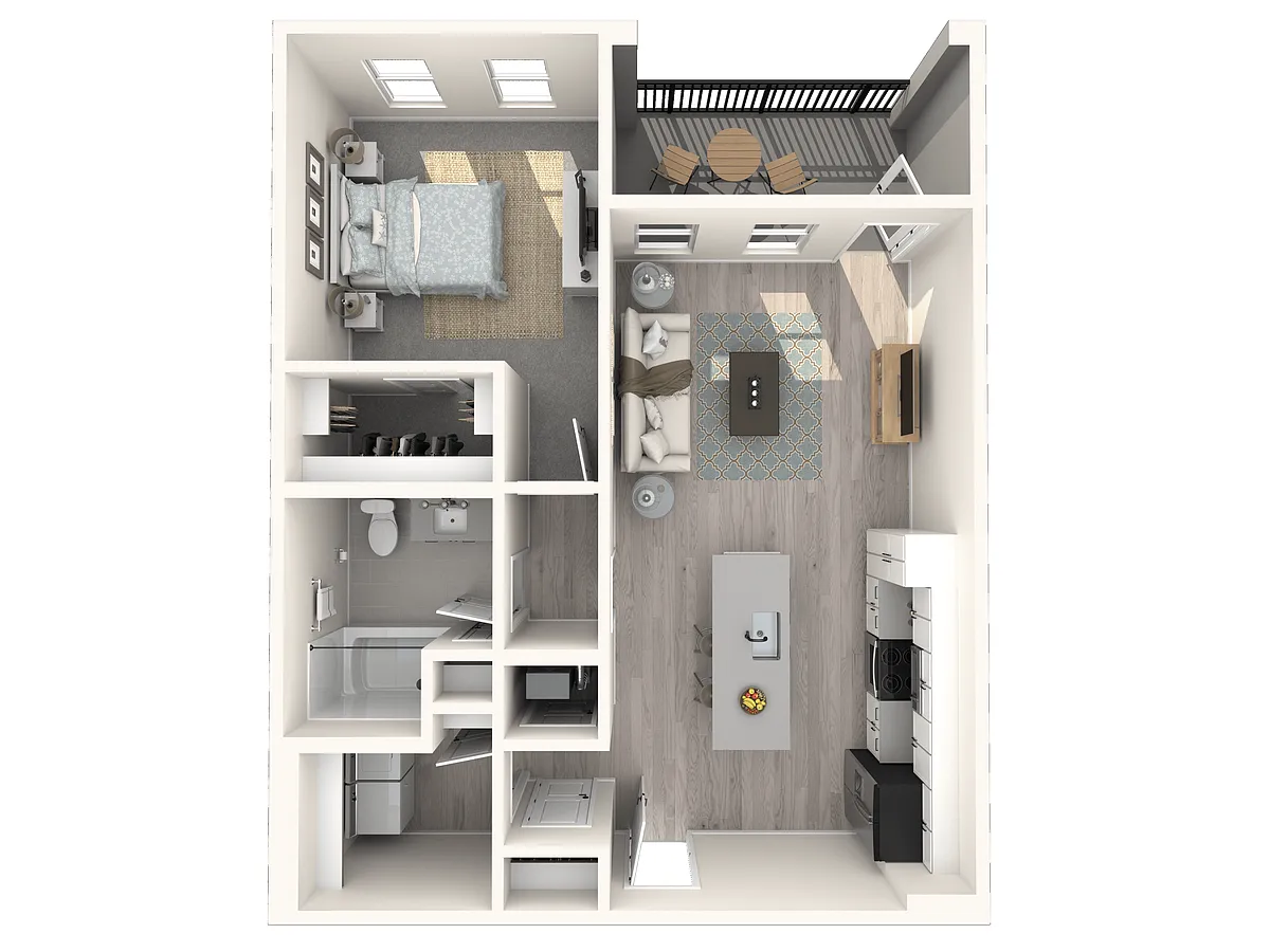 Floor plan 1 Bed/1 Bath-A1