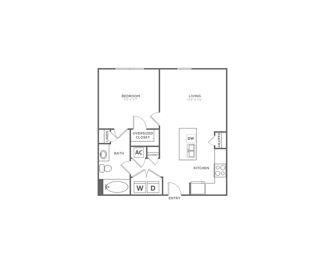 Floor plan A1 (626 SF)