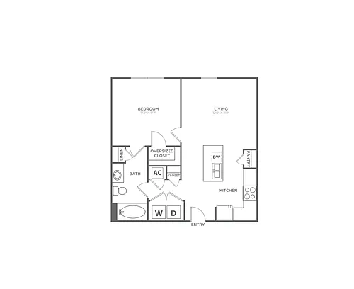 Floor plan A1 (626 SF)