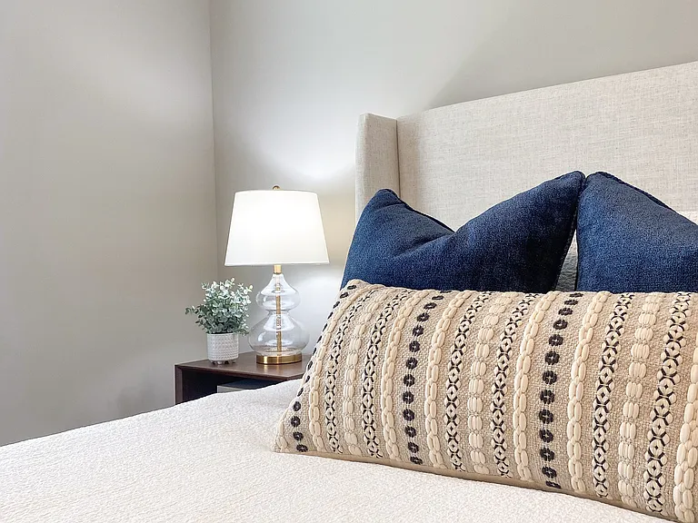 Soft touches and calming tones make this space easy to settle into.