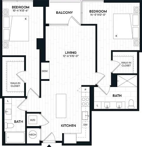 Floor plan 2 Bed/2 Bath-2L ALT