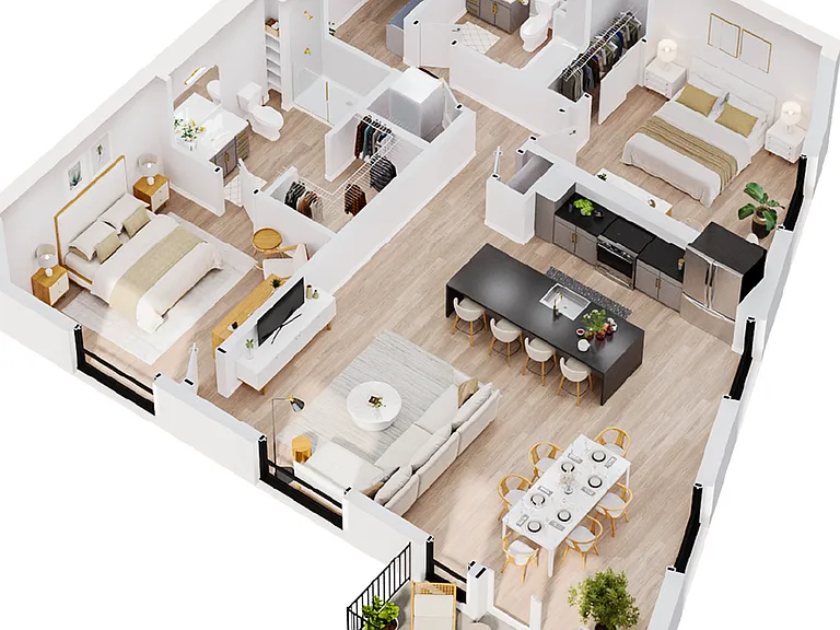 3D Selene - Two Bedroom Floor Plan - Salt Lake City, UT 3D Selene - Two Bedroom Floor Plan - Salt Lake City, UT