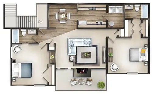 Floor plan 2BR 2Bath