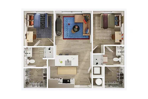Floor plan 2BR/2BA - C1