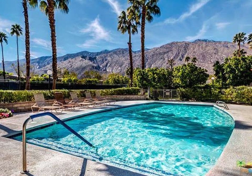 Heated pool with fantastic view of our mountains