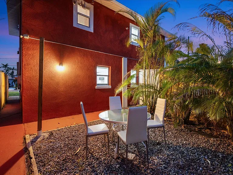 Backyard can accommodate a fire pit