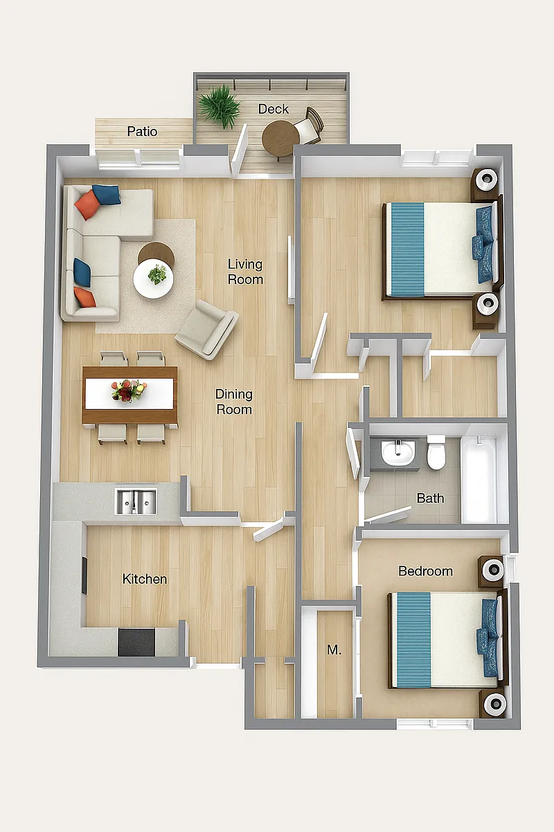 Floor plan 2b/1b standard