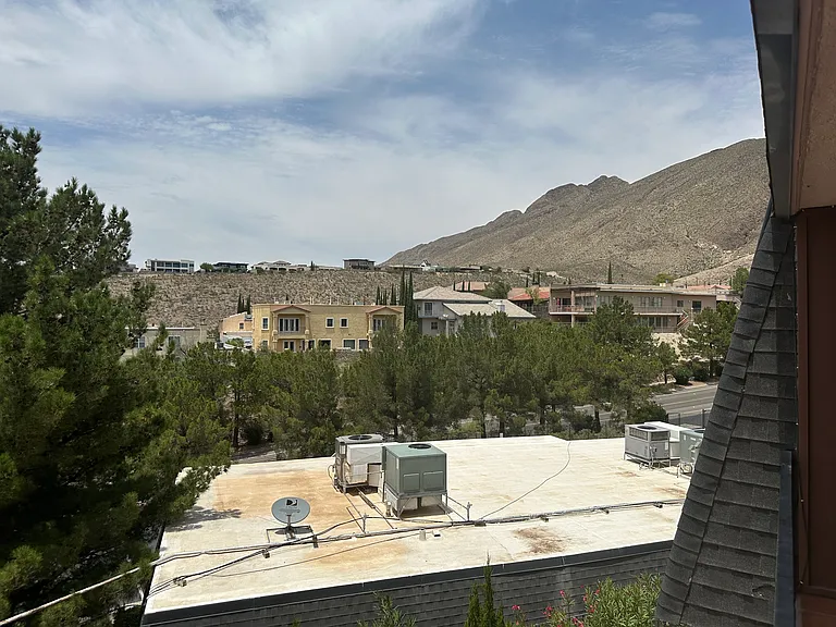 View from balcony toward the Franklin Mountains