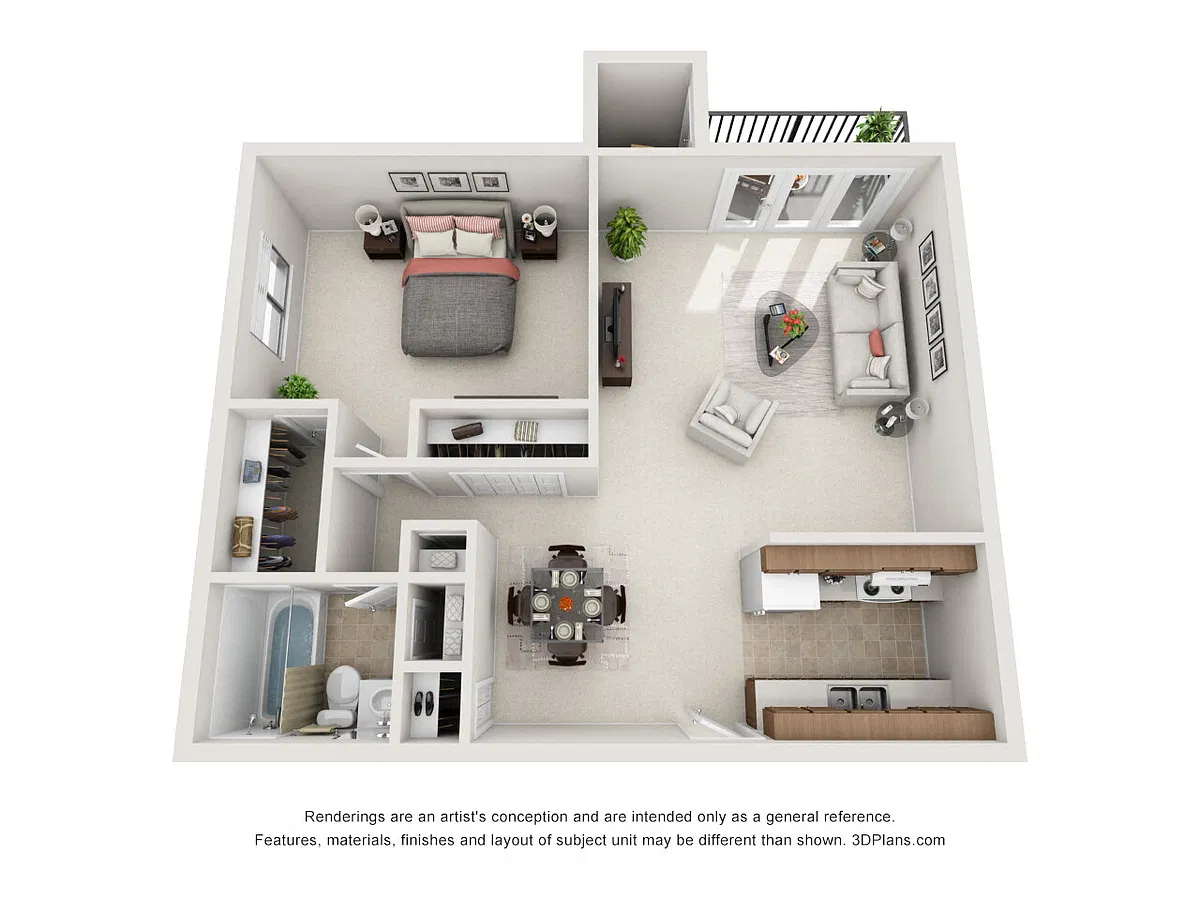 Floor plan One Bedroom B
