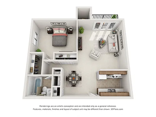 Floor plan One Bedroom B