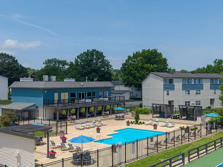 Aerial view of the pool