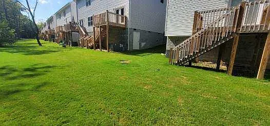 Back lawn and deck