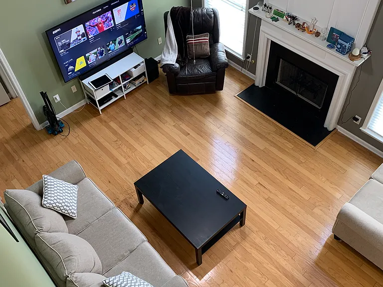 Family Room view 2.
Please note: First-floor flooring was upgraded to beautiful, brand-new luxury vinyl flooring in late 2024. Updated flooring photos will be added soon. This applies to all first floor pictures.