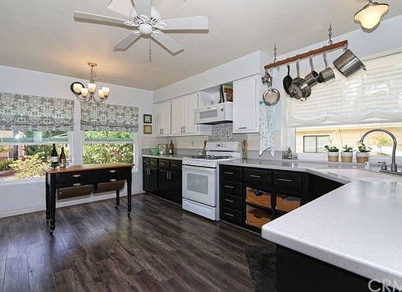 large kitchen with space for dining table