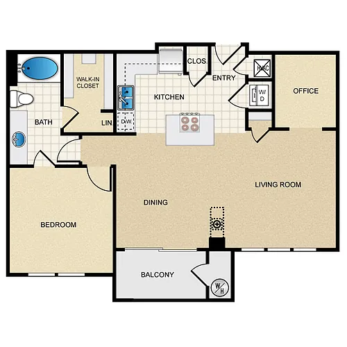 Floor plan One Bedroom A8