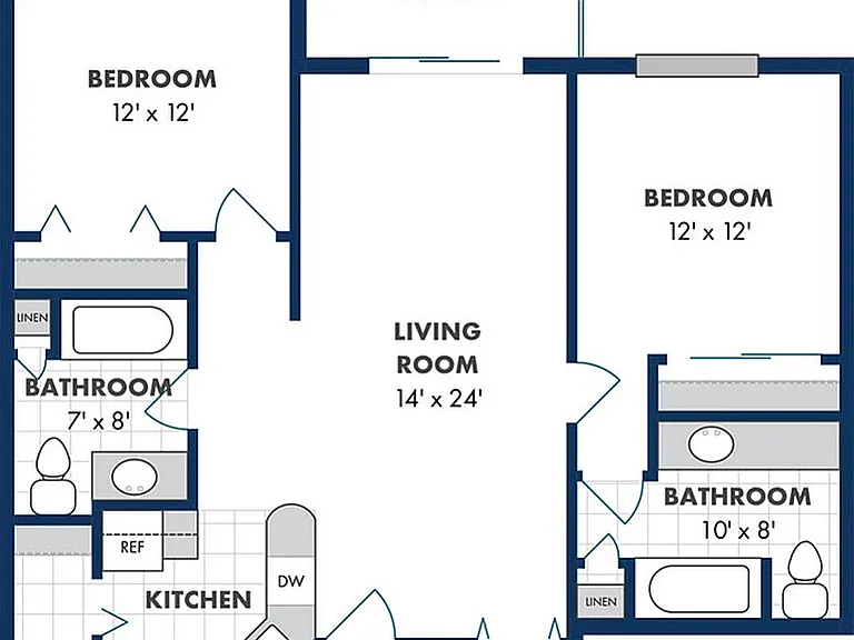 Floor Plan B | Riverwood Apartments | Apartments in Kenosha, WI Floor Plan B | Riverwood Apartments | Apartments in Kenosha, WI