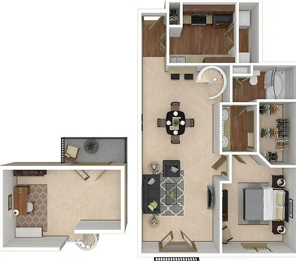 E80 AFF floor plan Deerwood Apartments