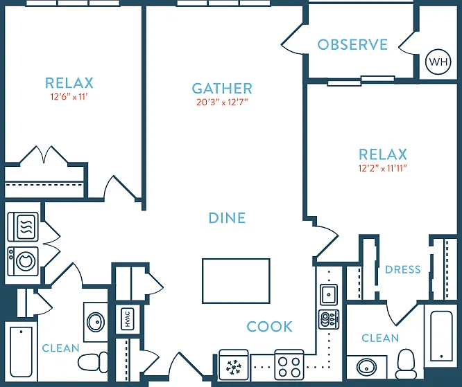 1144 Tea House B1 Floorplan Diagram