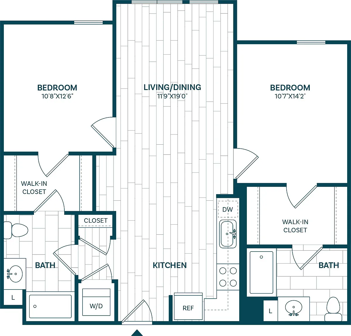 Floor plan 2 Bed/2 Bath-B6