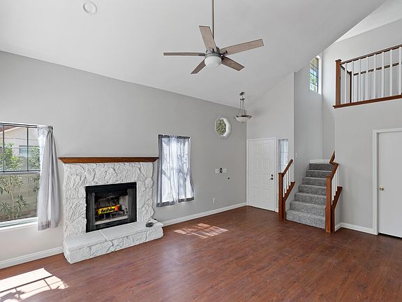 Freshly painted fireplace