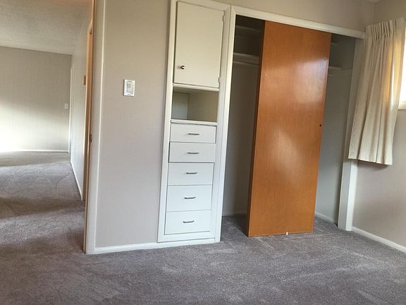 Second bedroom built-in dresser and closet