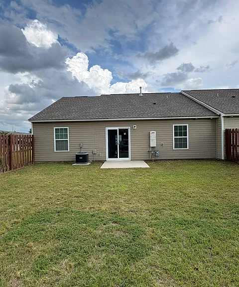 View of backyard from fence.