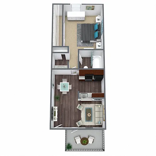 Floor plan A1: 1 Bed 1 Bath
